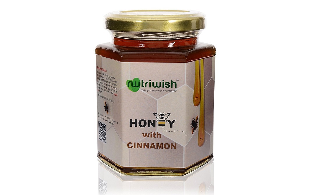Nutriwish Honey with Cinnamon    Glass Jar  350 grams